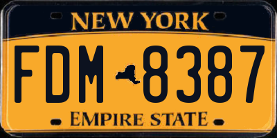 NY license plate FDM8387