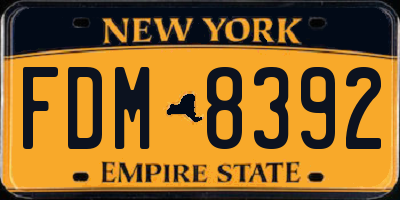 NY license plate FDM8392