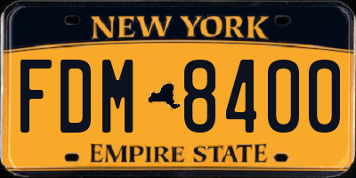 NY license plate FDM8400