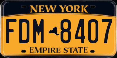 NY license plate FDM8407