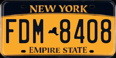 NY license plate FDM8408
