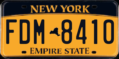 NY license plate FDM8410