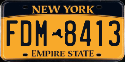 NY license plate FDM8413