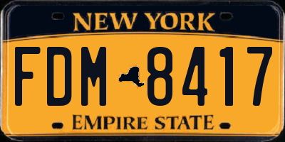 NY license plate FDM8417