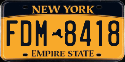 NY license plate FDM8418