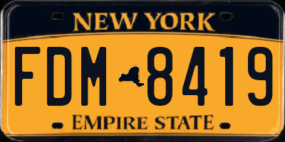NY license plate FDM8419