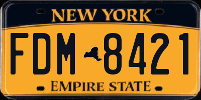 NY license plate FDM8421
