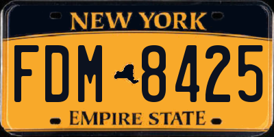 NY license plate FDM8425