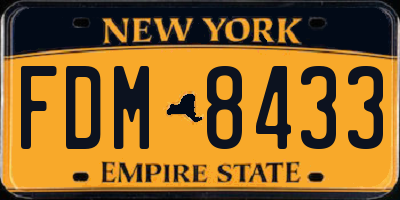 NY license plate FDM8433