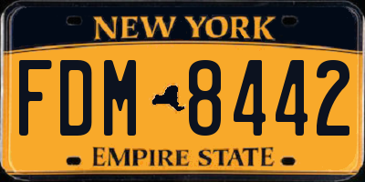 NY license plate FDM8442