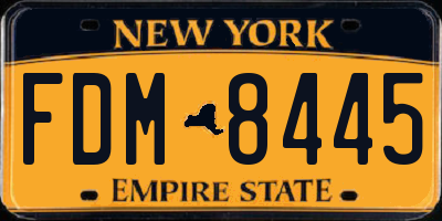 NY license plate FDM8445