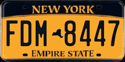 NY license plate FDM8447