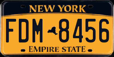 NY license plate FDM8456
