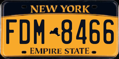 NY license plate FDM8466