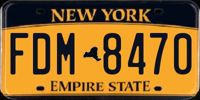 NY license plate FDM8470