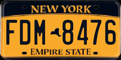 NY license plate FDM8476