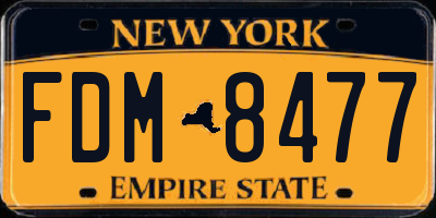 NY license plate FDM8477