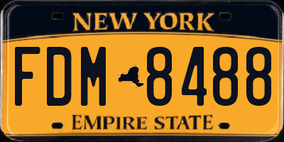 NY license plate FDM8488