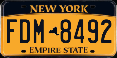 NY license plate FDM8492