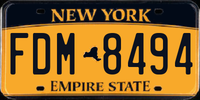 NY license plate FDM8494