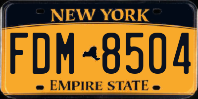 NY license plate FDM8504