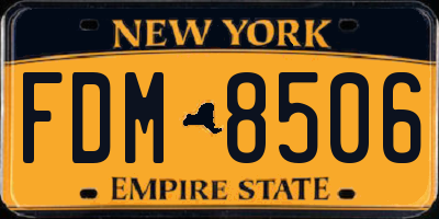 NY license plate FDM8506