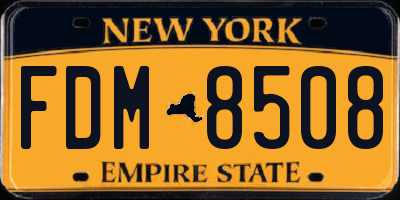 NY license plate FDM8508