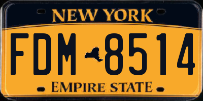 NY license plate FDM8514
