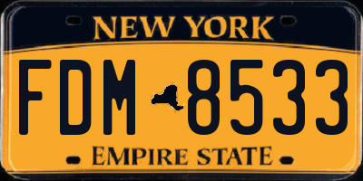 NY license plate FDM8533