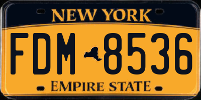 NY license plate FDM8536