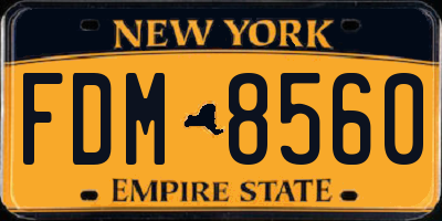 NY license plate FDM8560