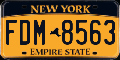 NY license plate FDM8563