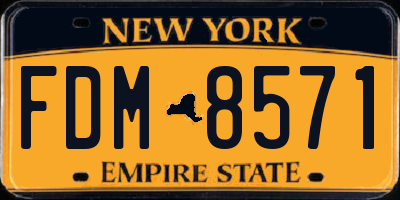 NY license plate FDM8571