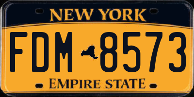 NY license plate FDM8573