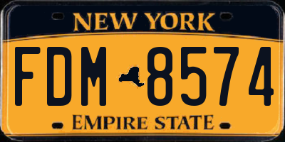 NY license plate FDM8574