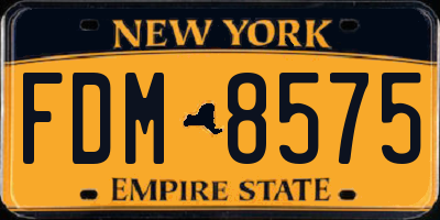 NY license plate FDM8575
