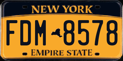 NY license plate FDM8578