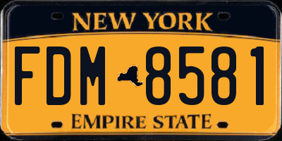 NY license plate FDM8581