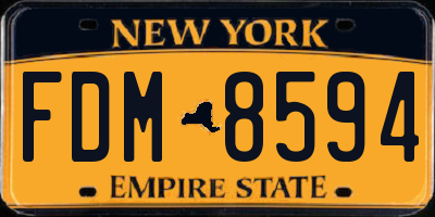 NY license plate FDM8594