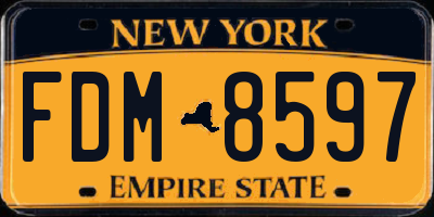 NY license plate FDM8597