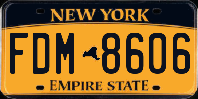NY license plate FDM8606