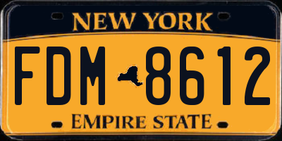 NY license plate FDM8612