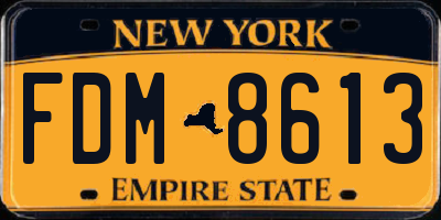 NY license plate FDM8613