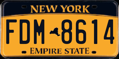 NY license plate FDM8614