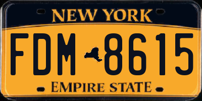 NY license plate FDM8615
