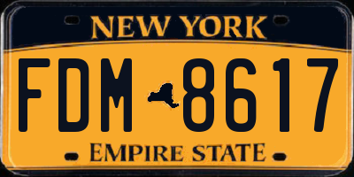 NY license plate FDM8617