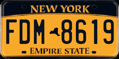 NY license plate FDM8619
