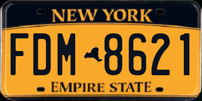 NY license plate FDM8621