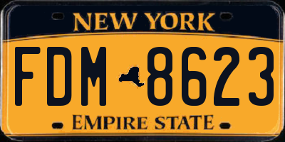 NY license plate FDM8623