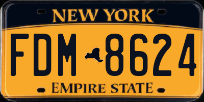 NY license plate FDM8624